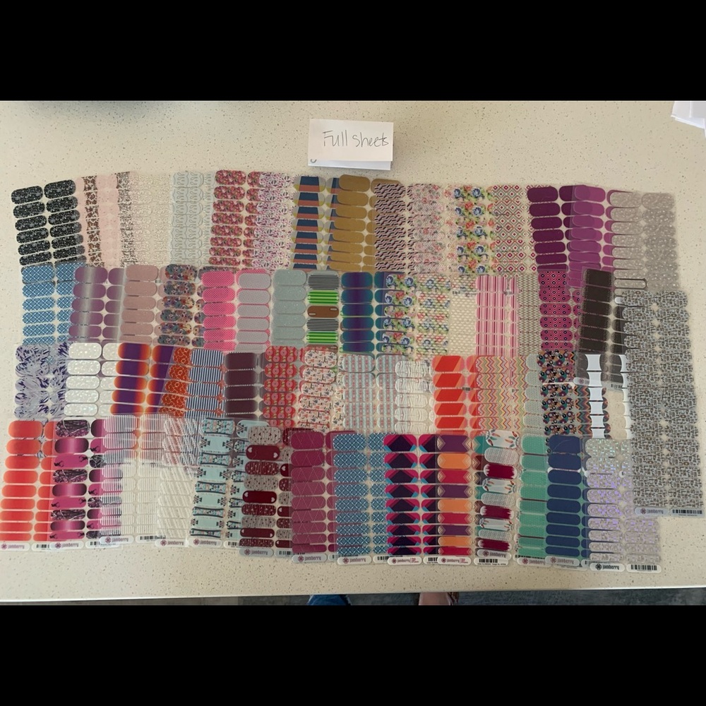 Jamberry mixed lot - 60 full sheets, more than 70 half+ sheets and many partials
